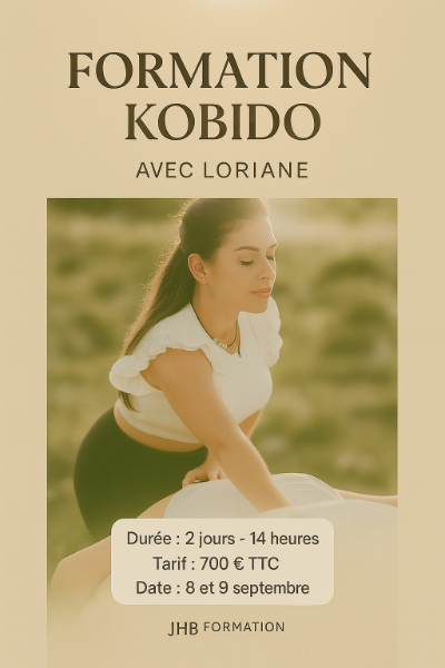 Plongez dans l’univers du Kobido-: 2 jours – 14 h- 700 € TTC Date : 8 et 9 septembre 2025 Plongez dans l’univers du Kobido-: 2 jours – 14 h- 700 € TTC Date : 8 et 9 septembre 2025